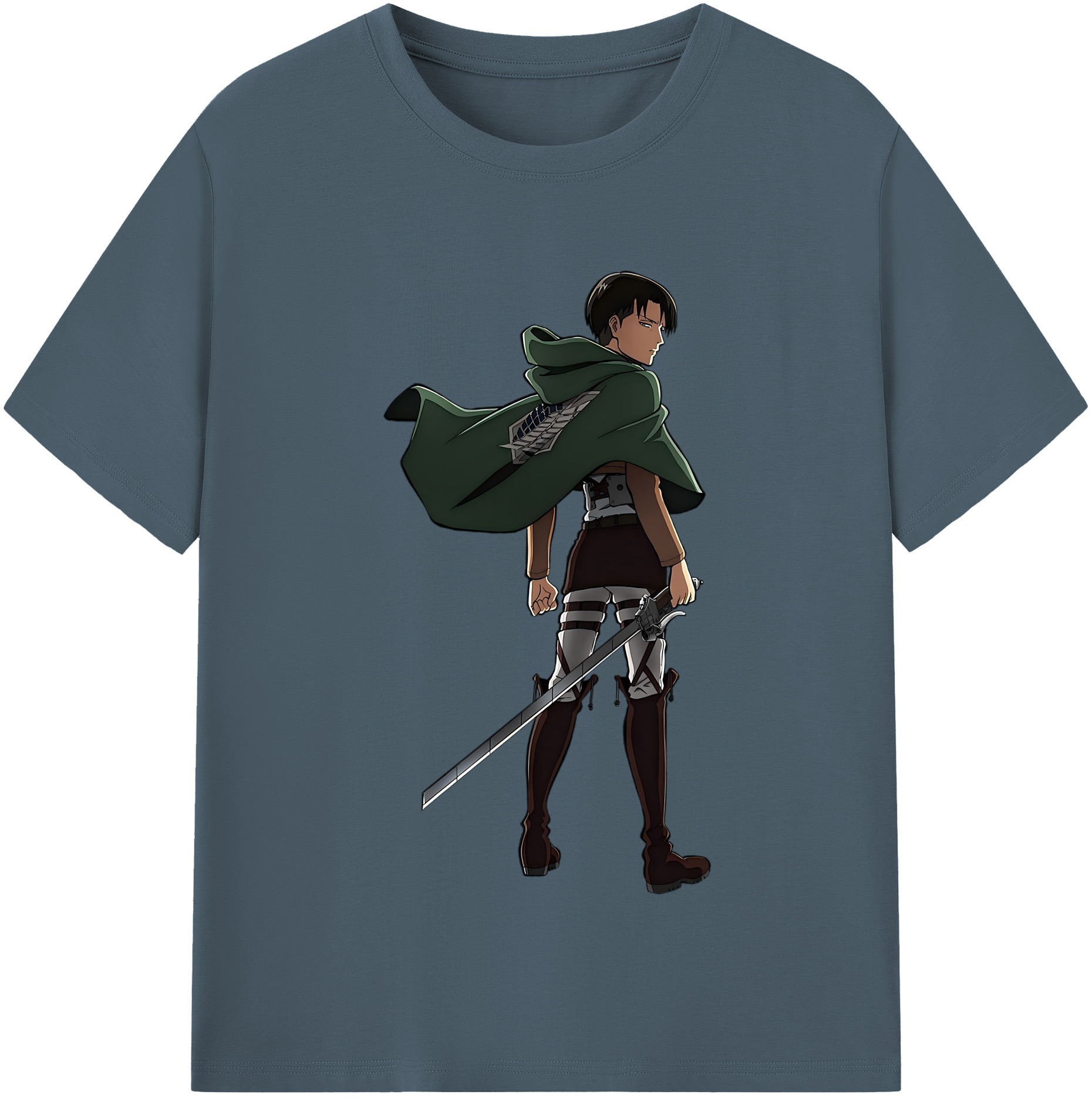 （画像用） 進撃の巨人 リヴァイ·アッカーマン Attack on Titan Levi Ackerman 綿100％半袖Tシャツ（フロントプリント）